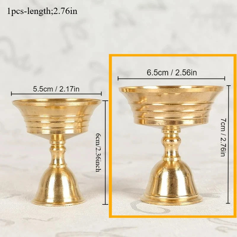 1PC Candle Holders Copper Butter Lamp Holder Long Lamp Candlestick Put Candle Copper Cup Home Decor