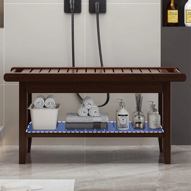 Wooden Shower Bench Stool Shower Stool With Storage Shelf Bathroom Bench Seat Chair Spa Bath Stool For Adults SPA Relaxing Bath