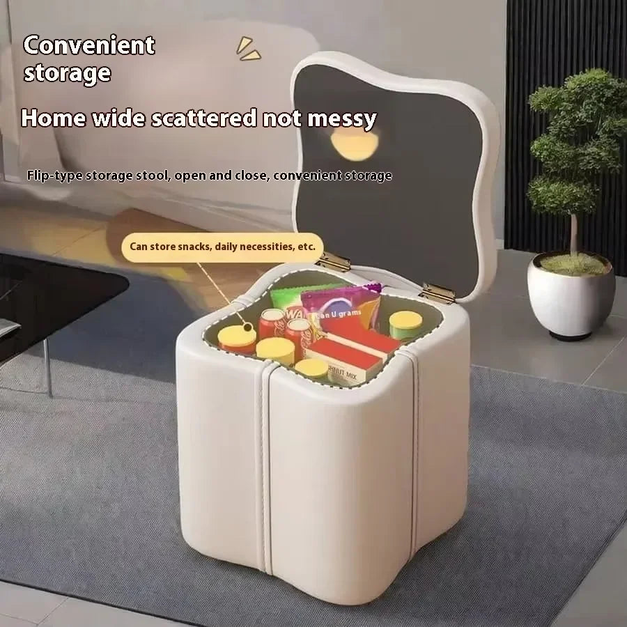 Dressing Stools Armless Leatherwear Entryway Chairs Carrying Storage Stools Makeup Room Footrest Vanity Stool for Living Room