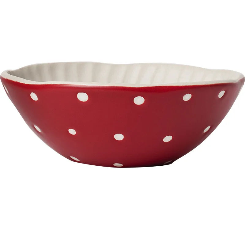 Red Mushroom ceramic Coffee Mug Dinner Plates Noodle Bowls Salad Bowls Teapot Cakepan Afternoon Tea Party Gift for Girl