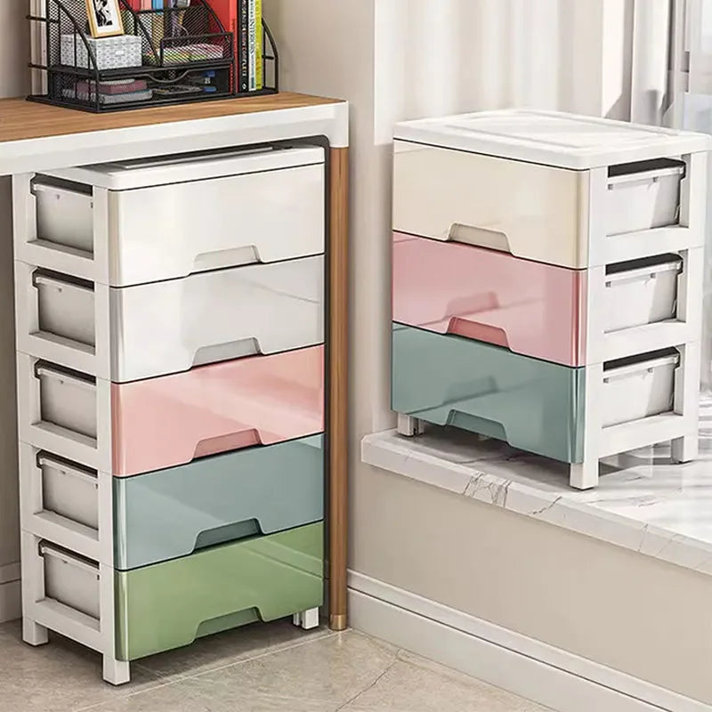3/4/5/6/7 Layer  Drawer Storage Cabinet Storage Organizer with Wheels Multifunction Dustproof Wardrobe