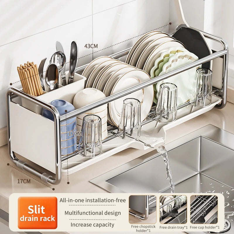 Dish Drying Rack Bowl Drainer Over Sink Drainer Draining Rack Organizer Kitchen Sink Basket Tableware Narrow Cup Holder Shelf
