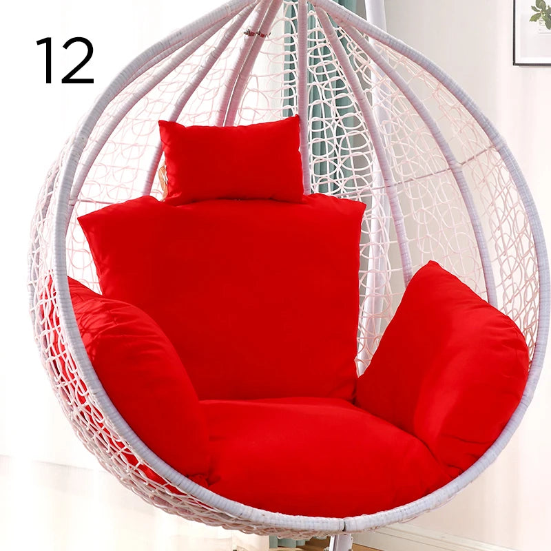 Unfilled S/L Swing Hanging Egg Swing Basket Seat Chair Cushion Cover Round Detachable Pillowcase for Home Patio Living Rooms
