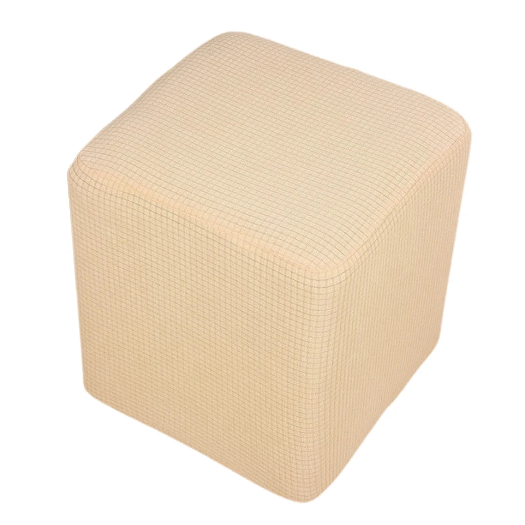 New Solid Stretch Ottoman Slipcover Sofa Footstool Cover Storage Protector
