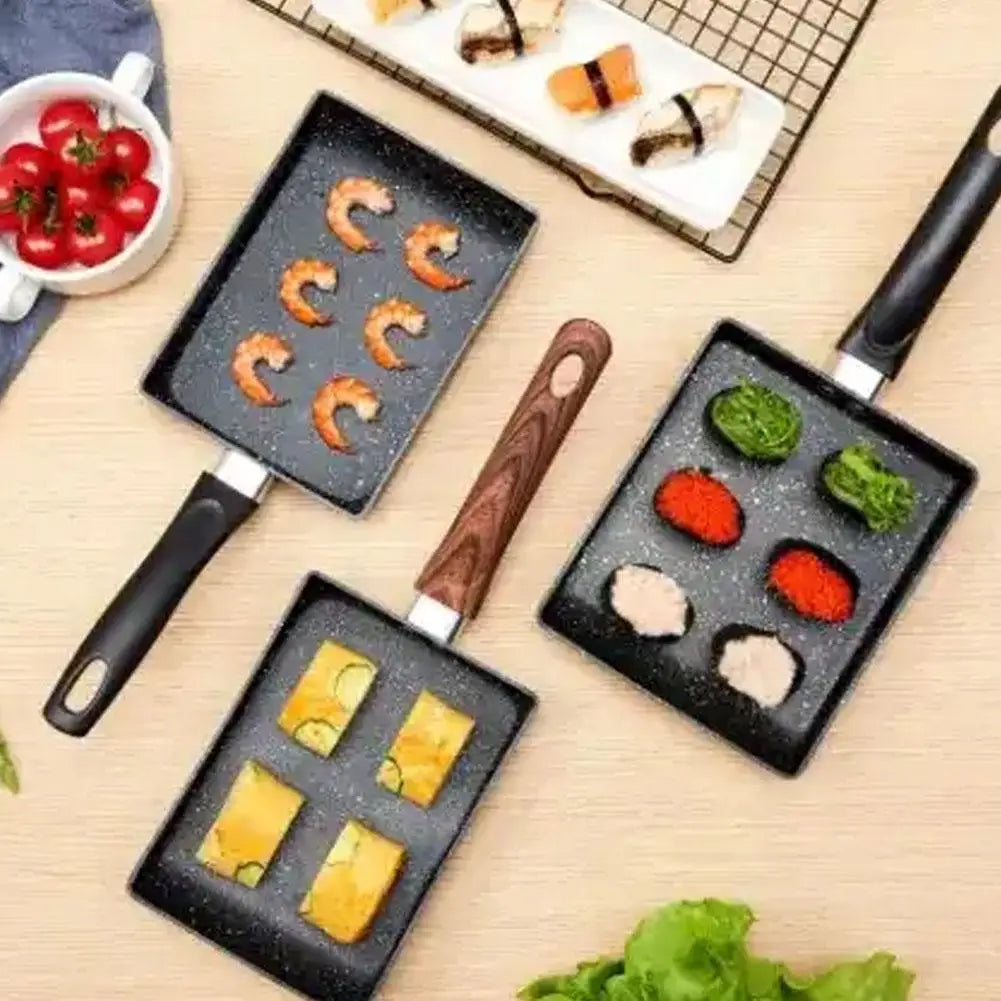 Pot Square Frying Pan Flat Bottom Mini Egg Cooker Non-stick Fried Cooking Griddle Breakfast Pan Egg Roll Frying Pan Fried Eggs