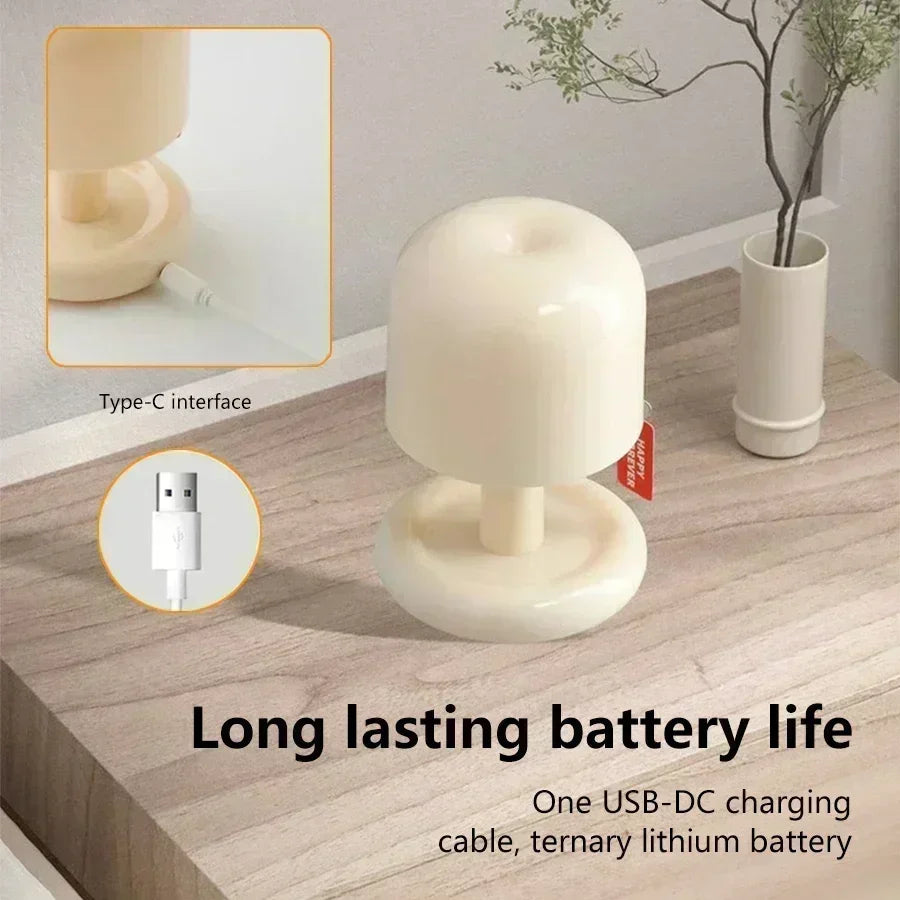 LED Touch Table Lamp Sunset Night Light USB Rechargeable Desk Lamp Creative Atmosphere Light for Bedside Bedroom Bar Living Room