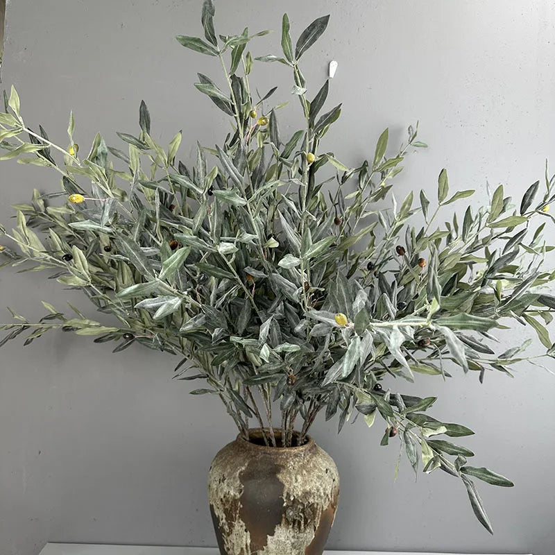 Lifelike Olive Branch Artificial Plants for Home Wedding Party Decoration Arch Flower Arrangement Fake Berry Room Vase Pants