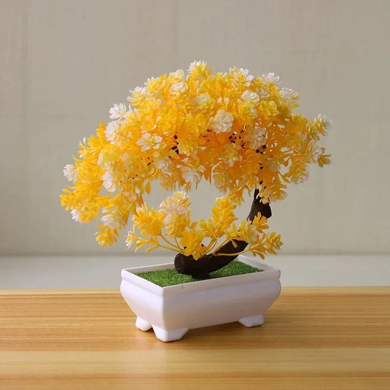 Artificial Plants Bonsai Simulated Tree Potted Plants Fake Flowers Table Potted Ornaments