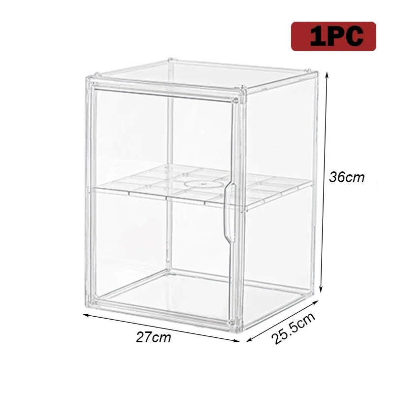 New Large Capacity Storage Box Organizer for Figures Acrylic Box Clear Blind Box Showcase Makeup Organizer for Bag