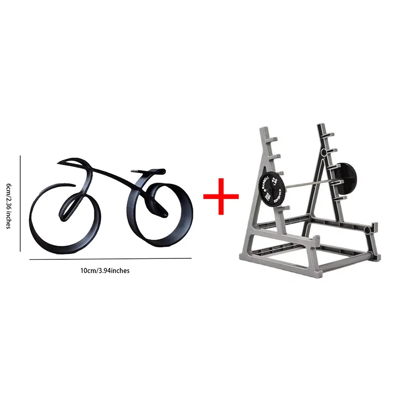 Geometric Bike Wall Art Modern Line Design Cycling Theme Home Office Decor Plastic Sculpture Gift for Cyclists Abstract Creative
