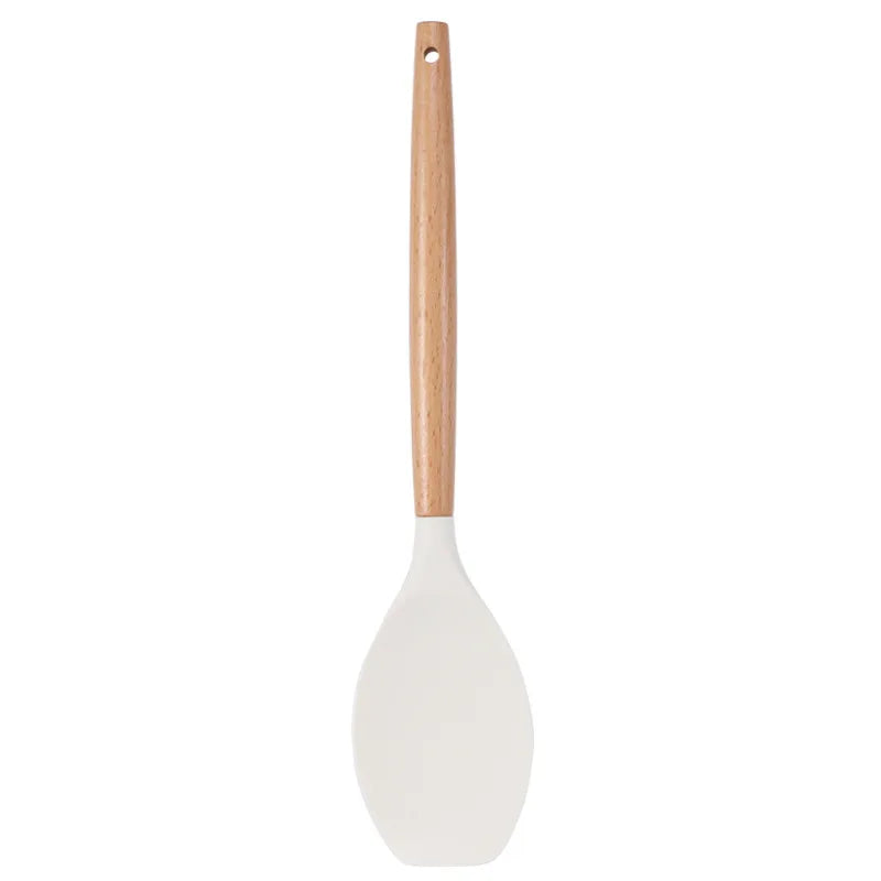 Silicone Kitchen Tools Wooden Handle Tongs Spatula Spoon Brush Whisk Kitchen Cooking Utensils Kitchen Gadgets Accessories