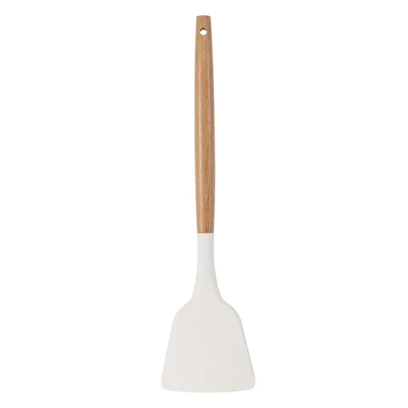 Silicone Kitchen Tools Wooden Handle Tongs Spatula Spoon Brush Whisk Kitchen Cooking Utensils Kitchen Gadgets Accessories