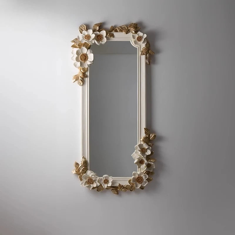 French retro carved fireplace decorative mirror wall-mounted American European wall-mounted dressing advanced full-length mirror