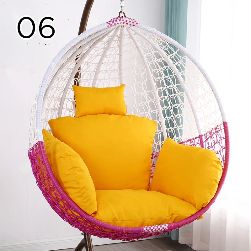 Unfilled S/L Swing Hanging Egg Swing Basket Seat Chair Cushion Cover Round Detachable Pillowcase for Home Patio Living Rooms