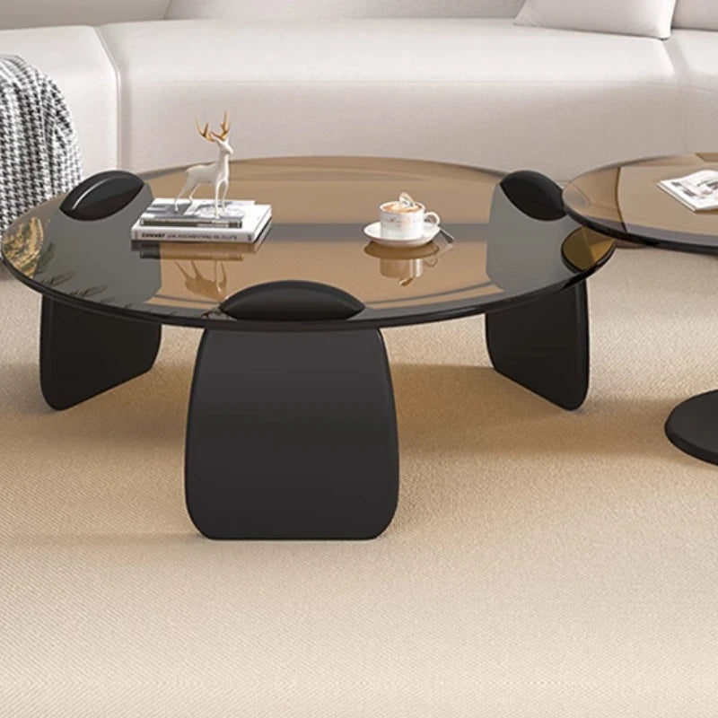 Round Center Table Glass Aesthetic Room Furniture Corner Tables Side Home Coffee Living Low Hospitality Tisch Hall Luxury