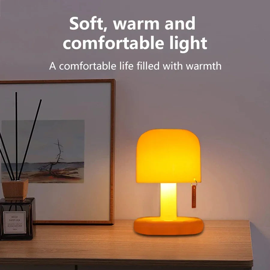 LED Touch Table Lamp Sunset Night Light USB Rechargeable Desk Lamp Creative Atmosphere Light for Bedside Bedroom Bar Living Room