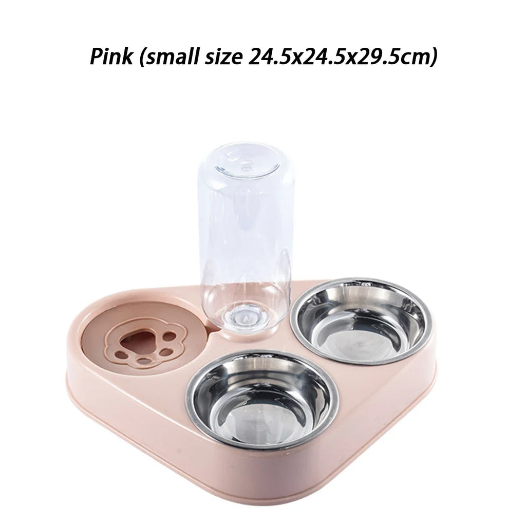 Non-slip and knock resistant dog bowl Stainless steel water food self-service feeder Pet feeding Drinking bowl for dogs and cats