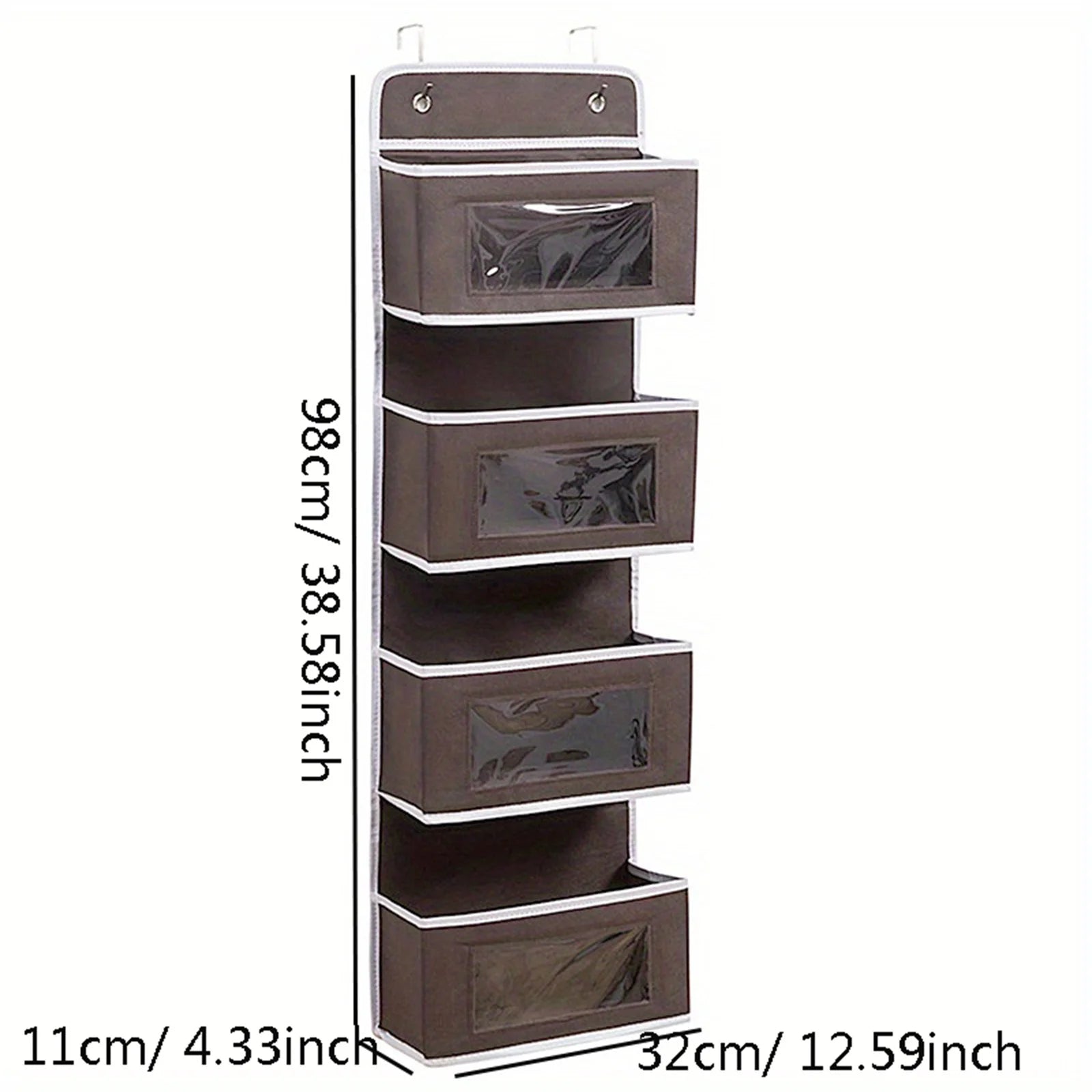 1 PC Non-Woven Fabric, 6-Layer Detachable, Divided Into 2 Hanging Storage Door Devices With Hooks, Anti Swinging Dormitory