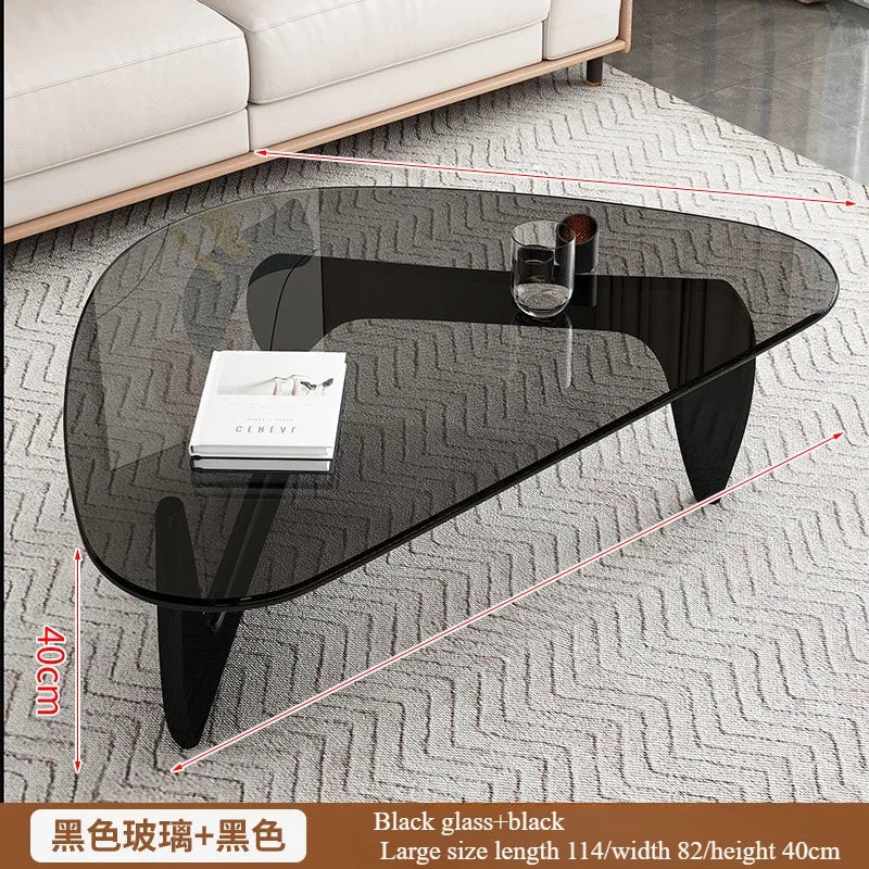 Modern Minimalist Creative Coffee Table for Small Households,Living Rooms,Tempered Glass Tea Table,Internet Famous Tea Table