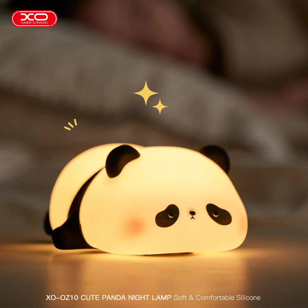 LED Night Lights Mini Panda Silicone Night Light Rechargeable Lamp USB Rechargeable Timing Bedside Decor Kids Baby nightlight Bi
