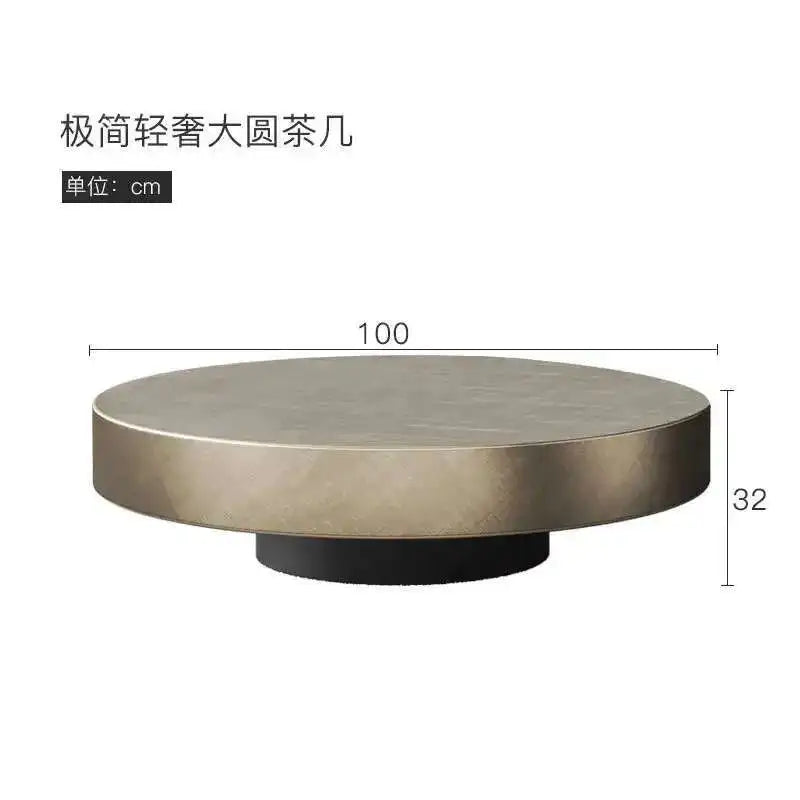 Designer Stainless Steel Coffee Tables European Luxury Round Tea Table Living Room Furniture Italian Tempered Glass Side Table