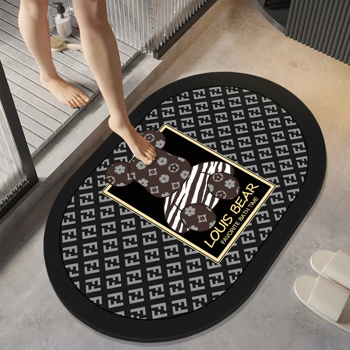 Soft diatom mud bathroom non-slip floor mat, quick-drying foot mat at the door of the bathroom, toilet toilet rug