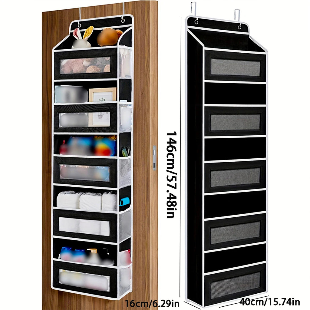 1 PC Non-Woven Fabric, 6-Layer Detachable, Divided Into 2 Hanging Storage Door Devices With Hooks, Anti Swinging Dormitory