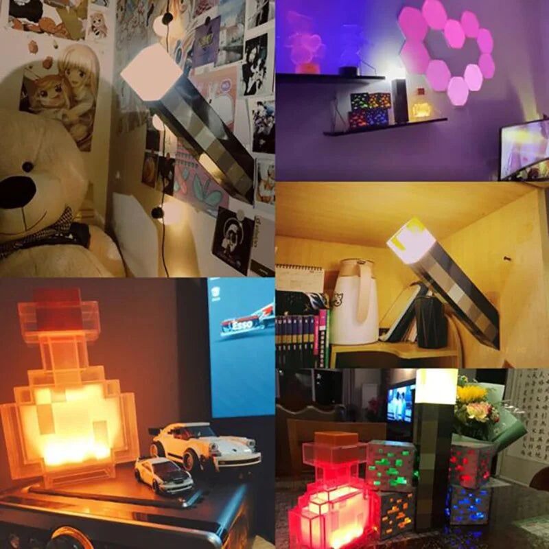 Torch LED Lamp Potion Bottle Light USB Rechargeable Night Light Kids Xmas Gift Table Lamp Living Room Bedroom Decoration MC game