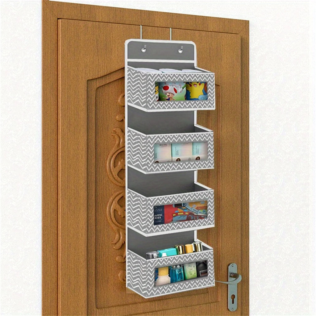 1 PC Non-Woven Fabric, 6-Layer Detachable, Divided Into 2 Hanging Storage Door Devices With Hooks, Anti Swinging Dormitory