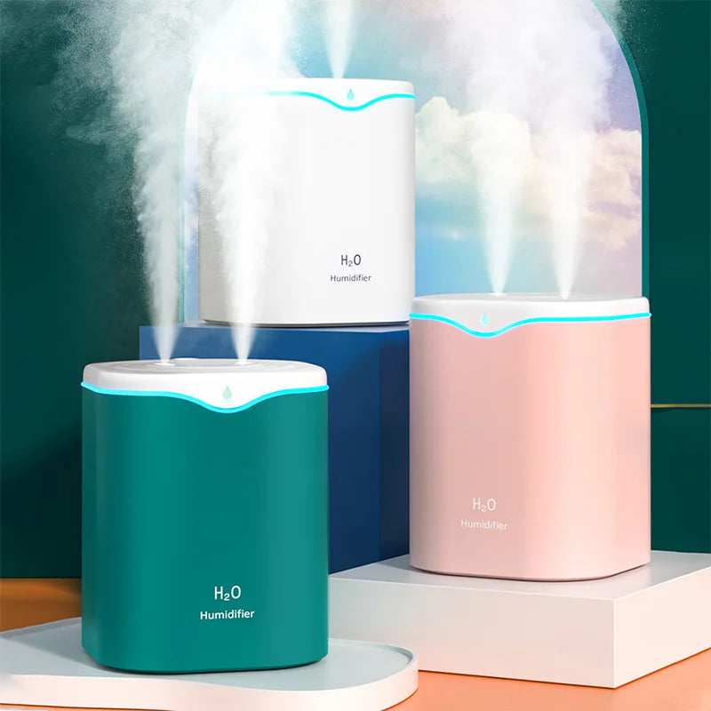 2000ml Large Capacity Dual Spray Humidifier Usb Home Silent Water Replen one Sprayisher 2L Air Purifier Water Diffuser Office