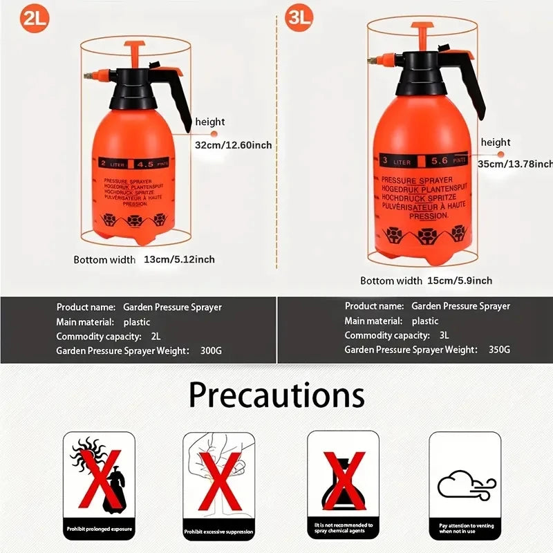 1 Set,Hand Press Water Sprayer - 2L Garden Watering Can with Adjustable Head for Plants and Potted Flowers - Air Compressed Pump