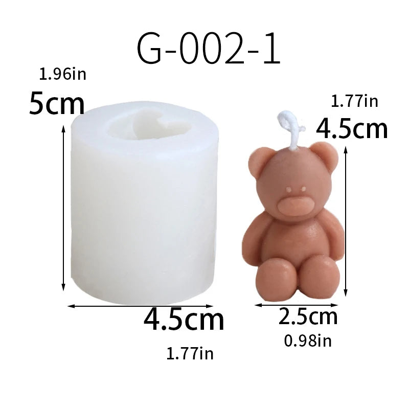 3D hanging bear mold baking cake DIY fragrance gypsum home decor scented candle silicone mold