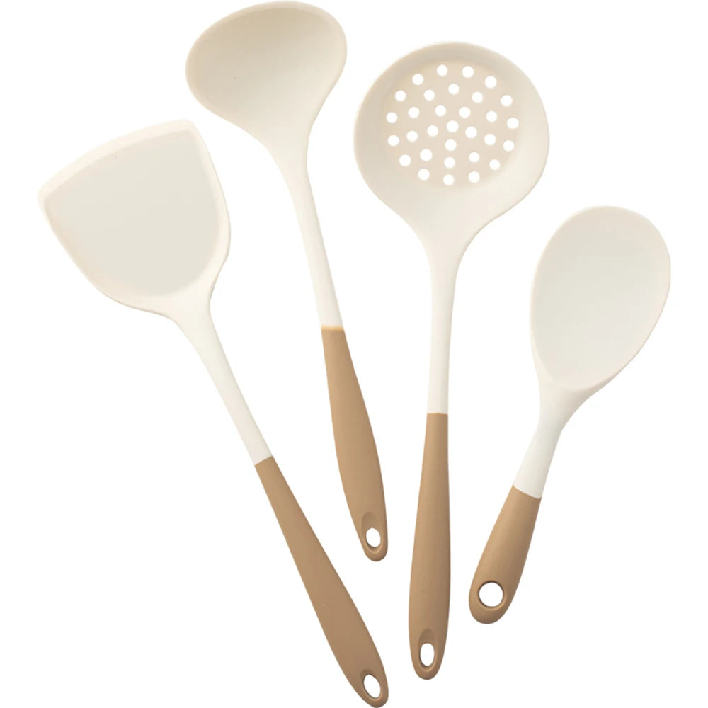 4Pcs Silicone Cooking Utensils Set Heat-resisting Kitchenware For Kitchen Non-stick Cooking Tools Set Spatula Shovel Rice Spoon