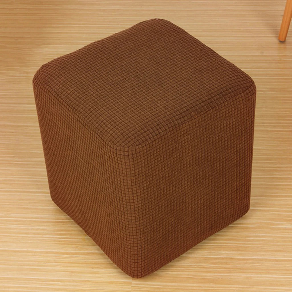 New Solid Stretch Ottoman Slipcover Sofa Footstool Cover Storage Protector