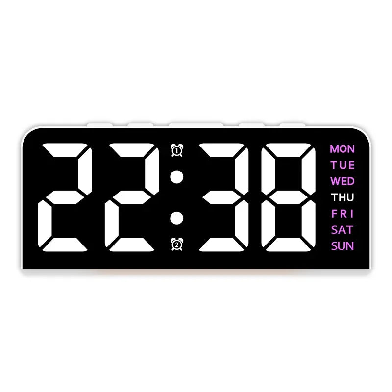 7'' LED Digital Alarm Clock Table Clock Three-Level Adjustable Brightness Dimmer/Dual Alarm/Temp/Date/Night Light for Bedrooms