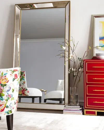 Full Length French Style Mirror Decoration Wall Living Room Aesthetic Mirror Luxury Vintage Floor Standing Espelho Accessories