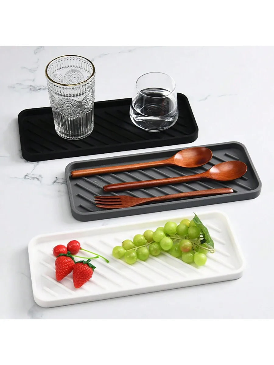 1pc Silicone Sponge Holder Kitchen Sponge Holder, Silicone Slink Organizer Tray for Bathroom,Soap Dispenser,Simple Silicone Soap