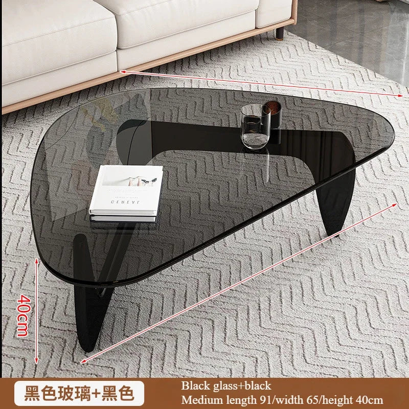 Modern Minimalist Creative Coffee Table for Small Households,Living Rooms,Tempered Glass Tea Table,Internet Famous Tea Table