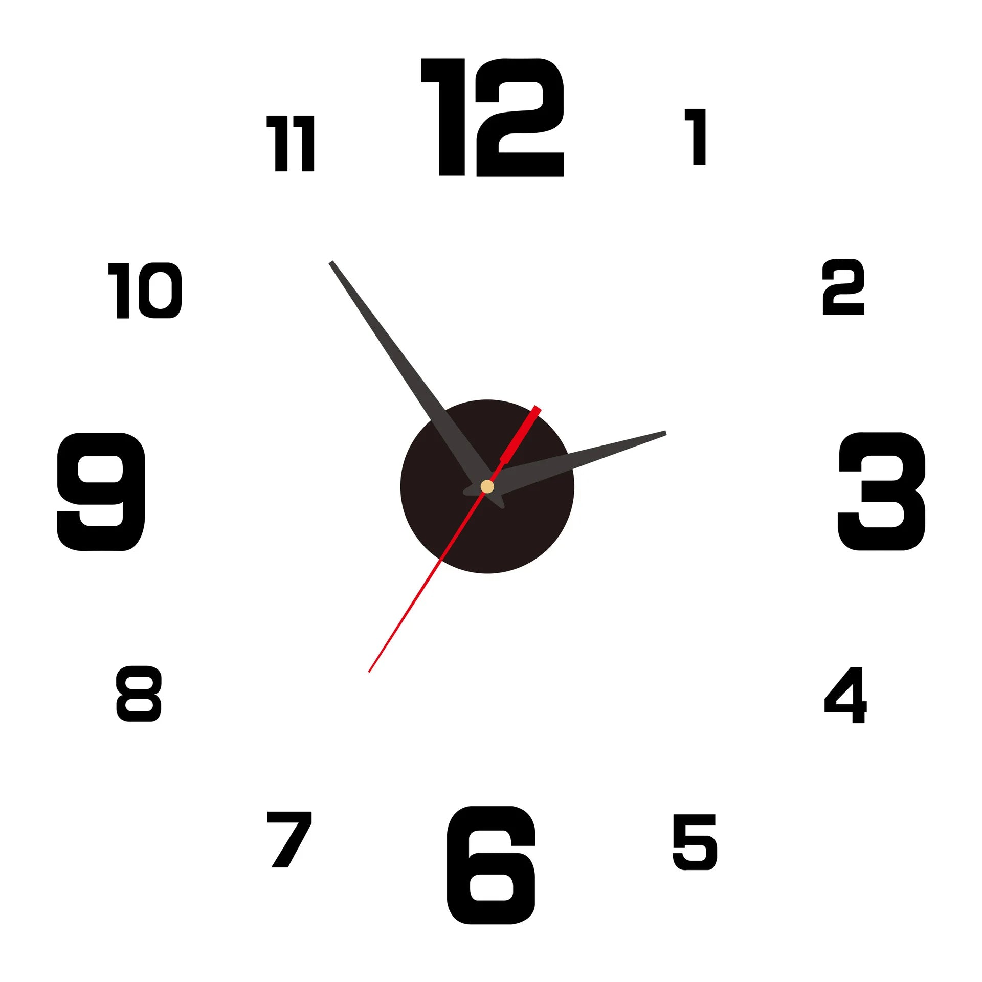 Creative minimalist glowing clock no-drill frameless silent hanging clock living room bedroom wall sticker decoration clock