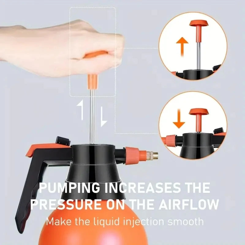 1 Set,Hand Press Water Sprayer - 2L Garden Watering Can with Adjustable Head for Plants and Potted Flowers - Air Compressed Pump