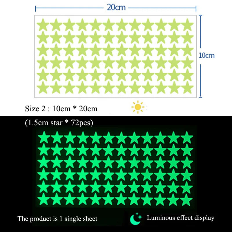 Luminous Stars Wall Stickers Kids Room Decoration Self-adhesive Decals Bedroom Background Home Decor Glow In The Dark Wallpaper