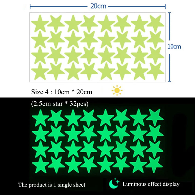 Luminous Stars Wall Stickers Kids Room Decoration Self-adhesive Decals Bedroom Background Home Decor Glow In The Dark Wallpaper