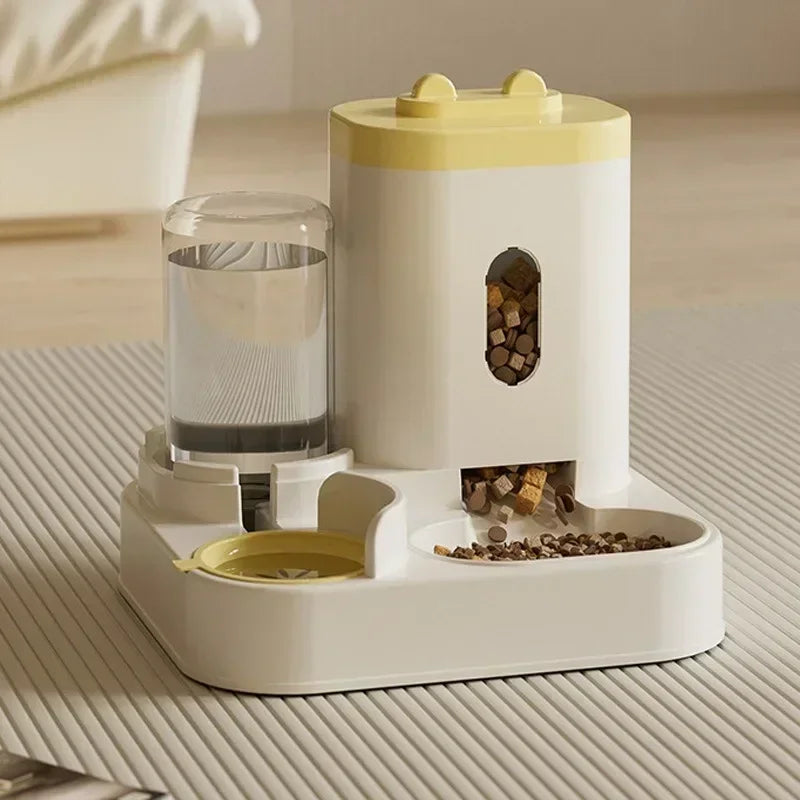 All-in-One Pet Feeding Station Automatic Food Bowl Water Fountain Cats/Dogs Large Capacity Raised Stand Essential Accessories