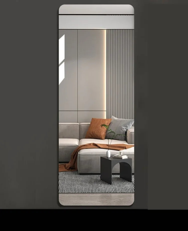 Self Adhesive Acrylic Mirror Wall Sticker HD Full Length Reflective Mirror Sheet for Bedroom Closet Home Wall Decoration Use