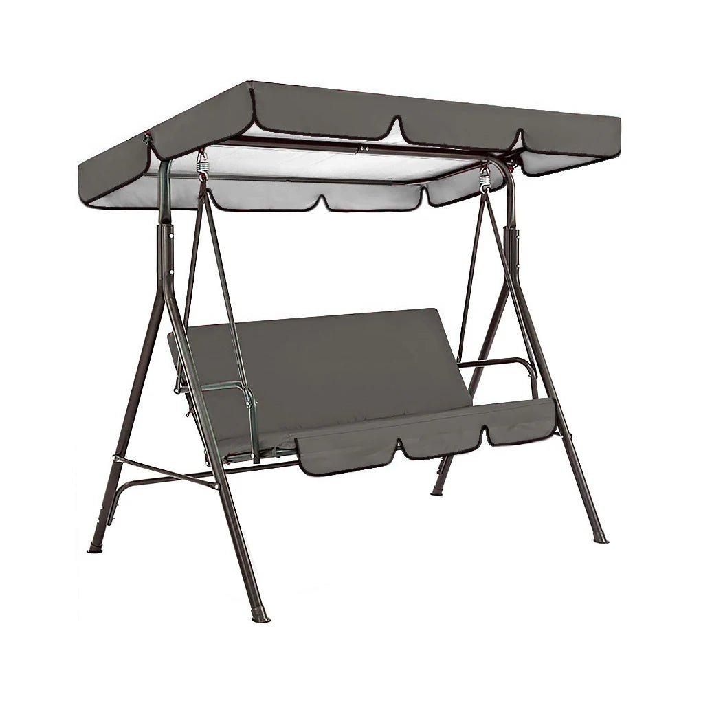 2PCS 210D Coating Uv-Resistant Waterproof Garden Chairs Patio Swing Cover Set Swing Canopy Seat Top Awning 190*132*15cm