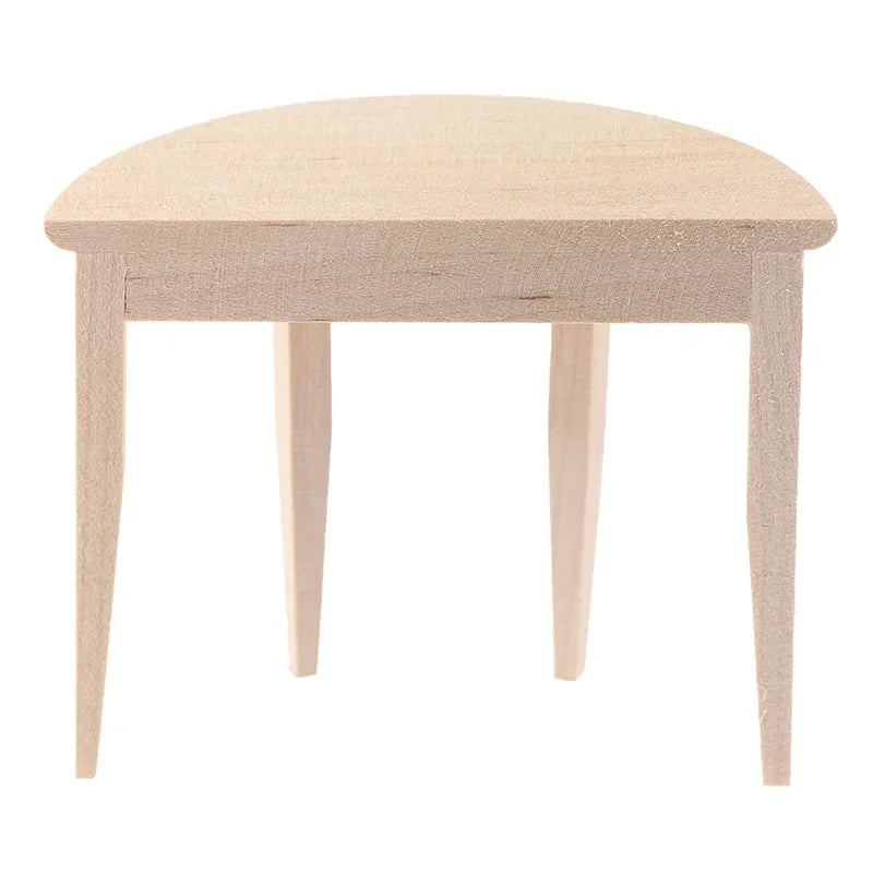 1:12 Simulation Dollhouse Miniature Wooden Half Round Table Model Furniture Teatable Coffee Living Room Kid Dolls Home Toy