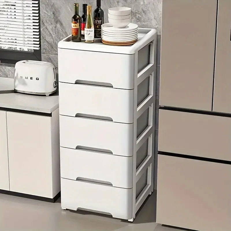 3/4/5/6/7 Layer  Drawer Storage Cabinet Storage Organizer with Wheels Multifunction Dustproof Wardrobe