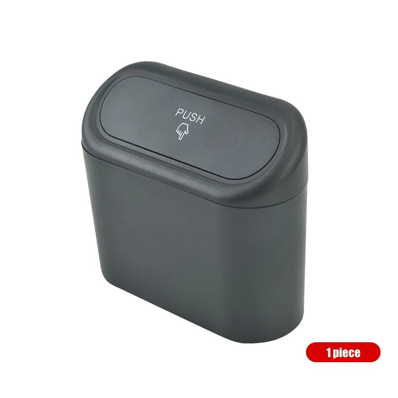 Hanging Car Trash Can with Lid Car Dustproof Trash Can ABS Home Office Multifunctional Storage Box Car Interior Accessories