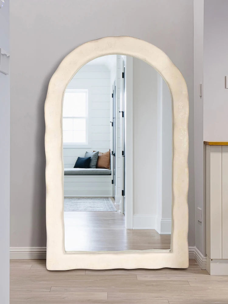 French Luxury Full-length Mirror Creative Undulating Frame Mirror Modern Home Decoration European Style HD Mirror Size 60x160cm