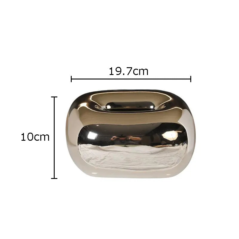 Creative Round Corner Tissue Box Coffee Table Desk Decoration Minimalism Ceramic Tissue Box Bedside Table Paper Towel Case